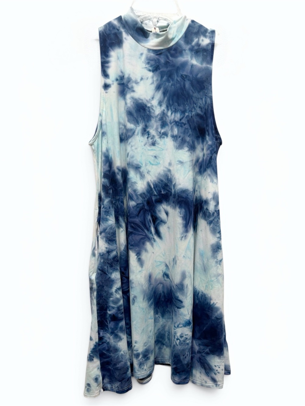 Vanilla Bay Blue & White Tie-Dye Sleeveless Dress - Picture 2 of 5